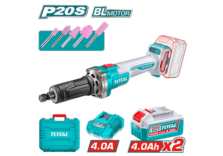 20V Máy mài khuôn 6mm dùng pin Total TDGLI20012