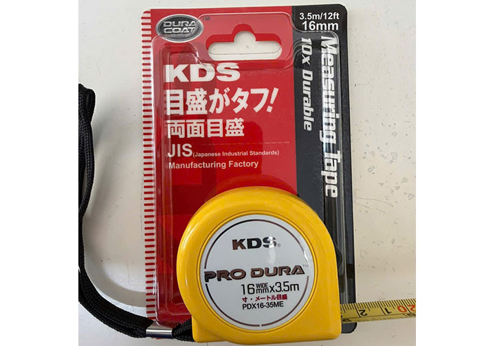 3.5m Thước cuộn thép hệ mét và inch 2 mặt (bản 16mm) KDS PDX1635YMEME