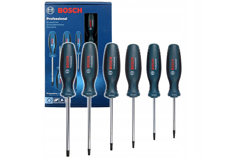 Bộ tuốc nơ vít đầu sao Torx 6 chi tiết Bosch 1600A01V09