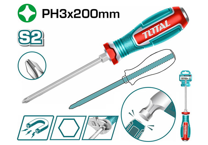 PH3x200mm Tuốc nơ vít bake đóng Total TGTPH3200